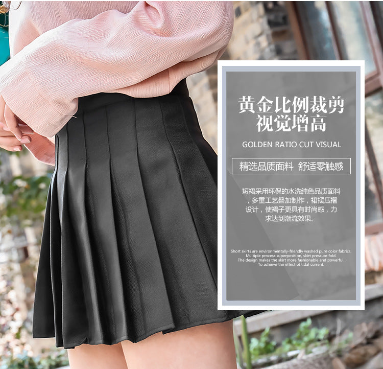 Half-Length Pleated Skirt Spring and Summer 2026 New Style Black Plus Size Autumn and Winter Plaid Korean Style High-Waisted A-Line Short Skirt