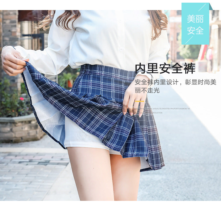 Half-Length Pleated Skirt Spring and Summer 2026 New Style Black Plus Size Autumn and Winter Plaid Korean Style High-Waisted A-Line Short Skirt