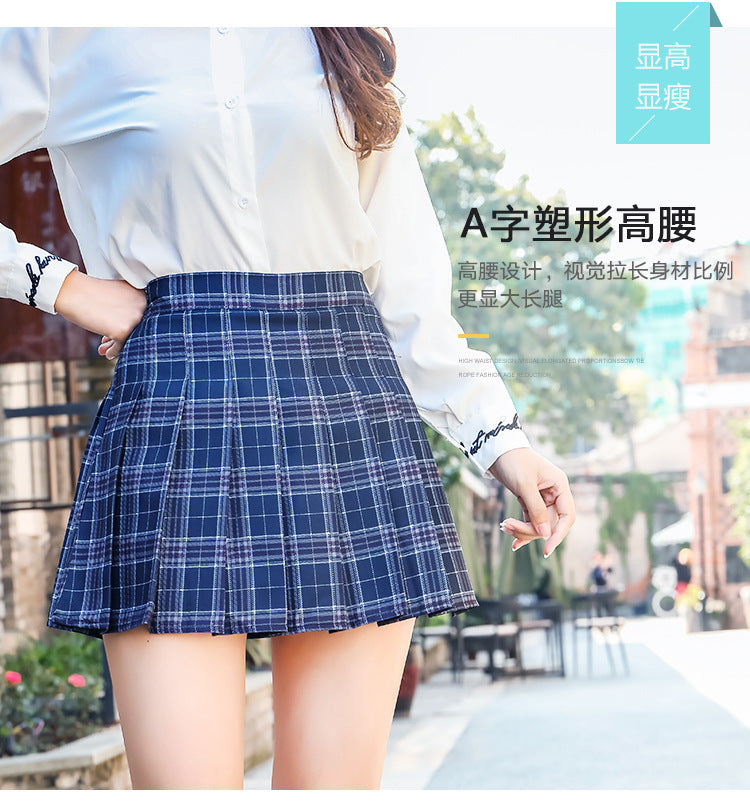 Half-Length Pleated Skirt Spring and Summer 2026 New Style Black Plus Size Autumn and Winter Plaid Korean Style High-Waisted A-Line Short Skirt