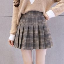 Half-Length Pleated Skirt Spring and Summer 2026 New Style Black Plus Size Autumn and Winter Plaid Korean Style High-Waisted A-Line Short Skirt