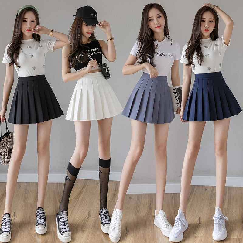 Half-Length Pleated Skirt Spring and Summer 2026 New Style Black Plus Size Autumn and Winter Plaid Korean Style High-Waisted A-Line Short Skirt