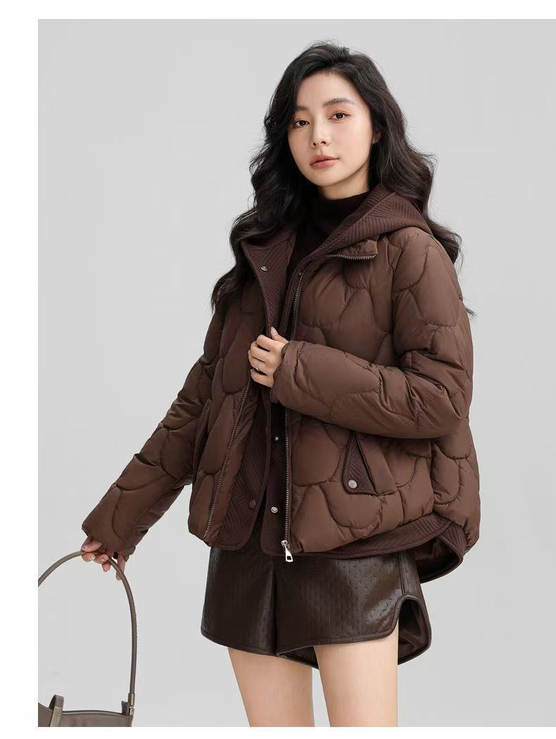 2025 Winter Popular Hooded Cotton Jacket for Women, Short Fake Two-Piece down Cotton Jacket for Women, Loose and Stylish Thickeneded Cotton Jacket Trendy