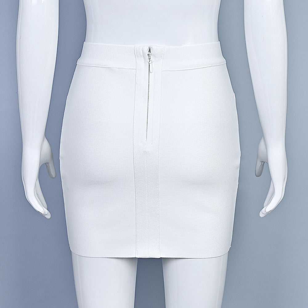 European and American Style Sexy Cross-Over Ultra-Short Skirt, High-Waisted Slit Bandage Bodycon Skirt, Nightclub Mini Skirt, Women's Clothing for Night Clubbing and Parties