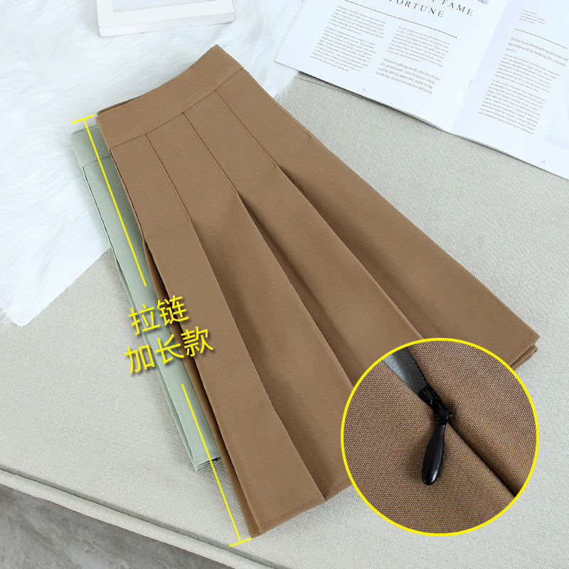 Half-Length Pleated Skirt Spring and Summer 2026 New Style Black Plus Size Autumn and Winter Plaid Korean Style High-Waisted A-Line Short Skirt