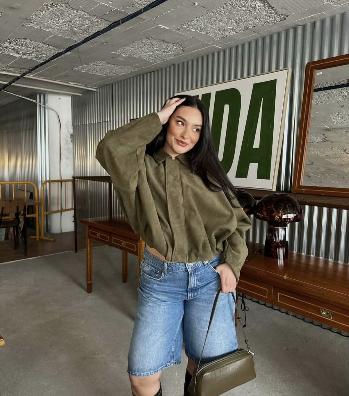 European and American Cross-Border Women's Clothing 2025 Early Spring New Fashion Suede Casual Style Versatile Casual Simple Aviator Jacket
