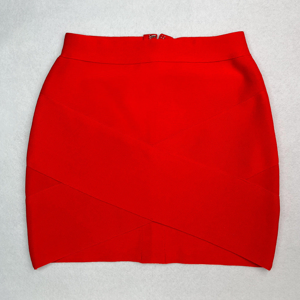 European and American Style Sexy Cross-Over Ultra-Short Skirt, High-Waisted Slit Bandage Bodycon Skirt, Nightclub Mini Skirt, Women's Clothing for Night Clubbing and Parties