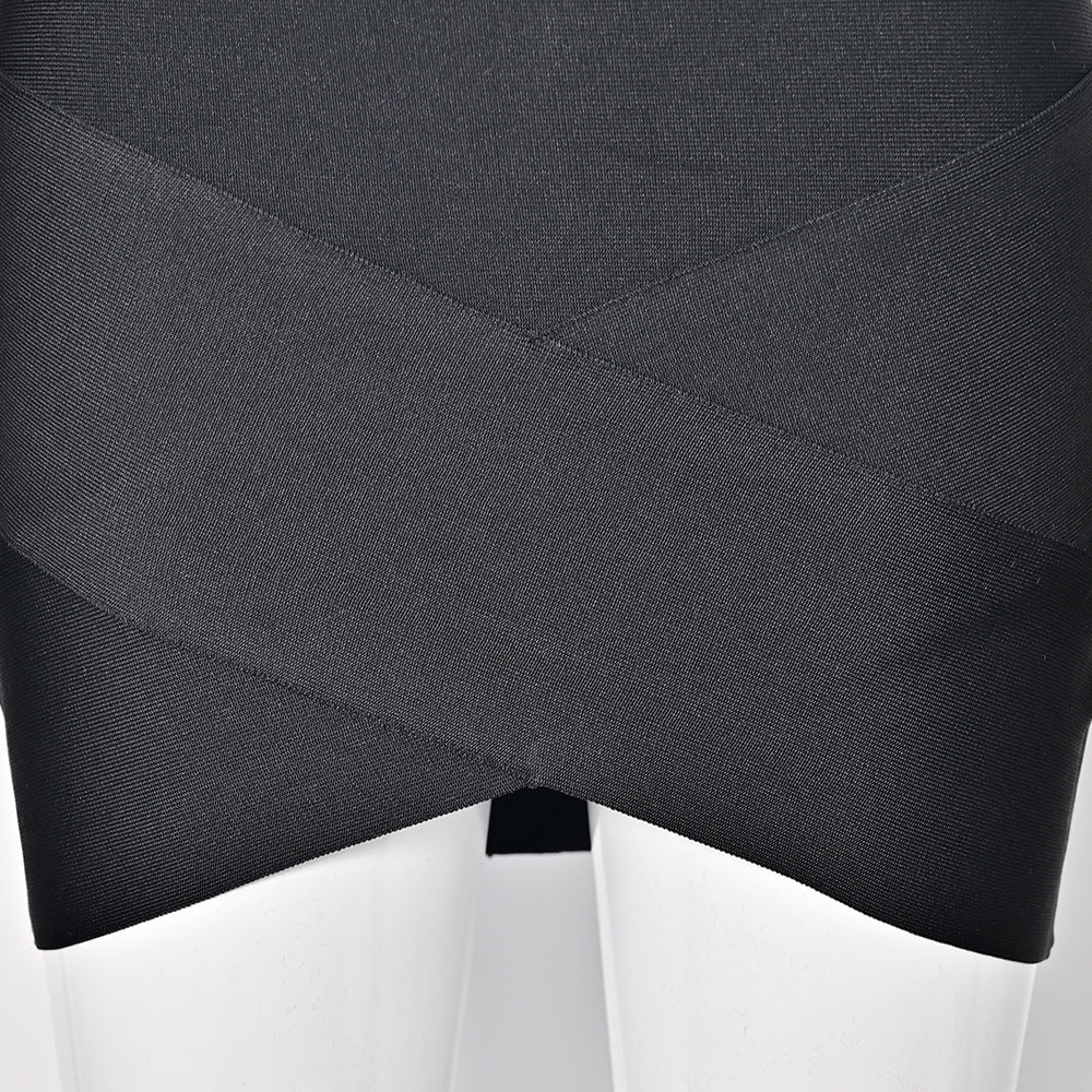 European and American Style Sexy Cross-Over Ultra-Short Skirt, High-Waisted Slit Bandage Bodycon Skirt, Nightclub Mini Skirt, Women's Clothing for Night Clubbing and Parties
