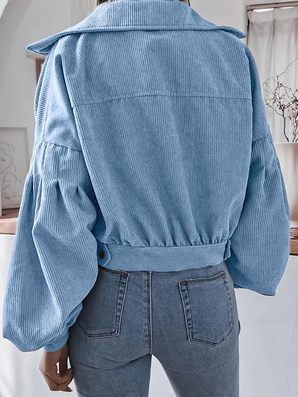 Ins Style Autumn and Winter European and American Lantern Long-Sleeved Corduroy Casual Short Outwear Jacket Amazon Hot Cross-Border Women's Clothing
