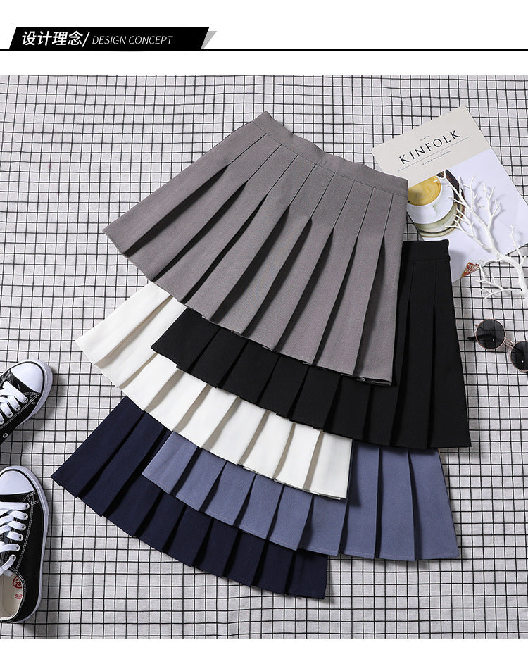 Half-Length Pleated Skirt Spring and Summer 2026 New Style Black Plus Size Autumn and Winter Plaid Korean Style High-Waisted A-Line Short Skirt