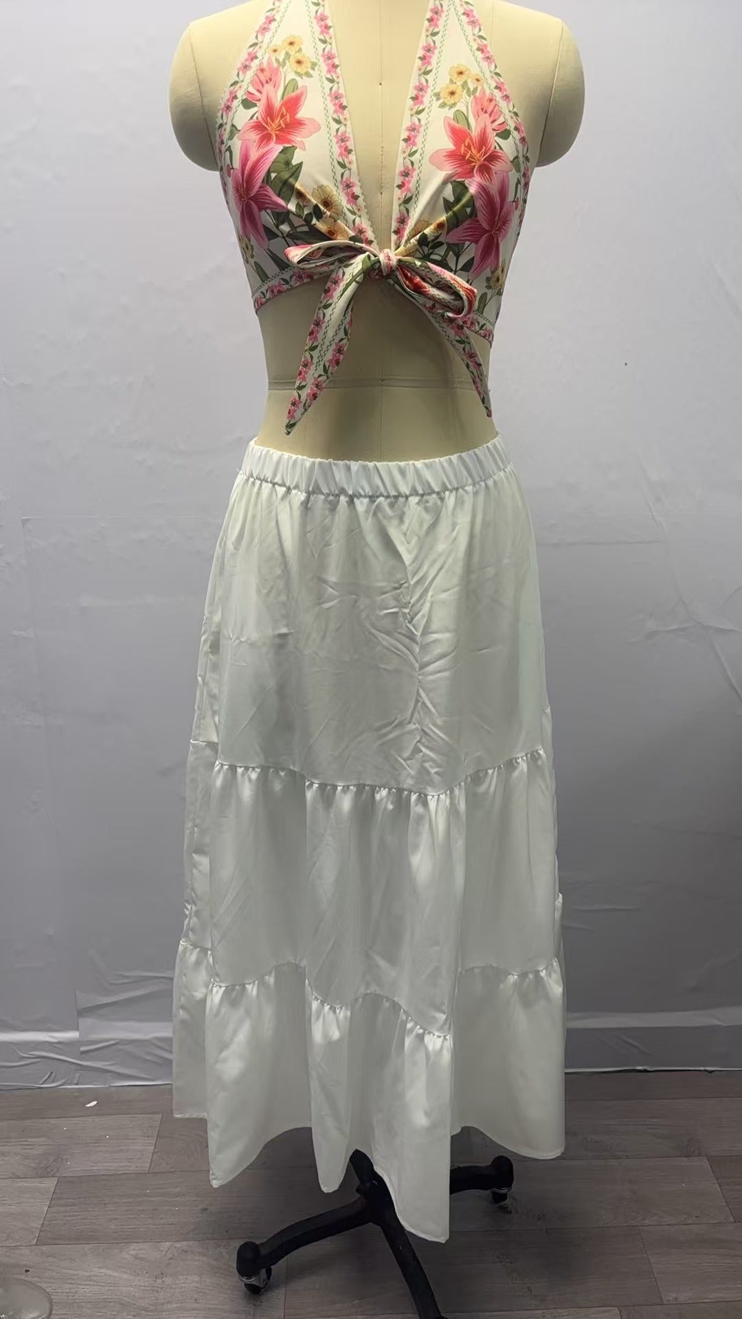 Amazon Women's Summer Bohemian Pleated A-Line Flowy Swing Layered New Skirt with Pockets