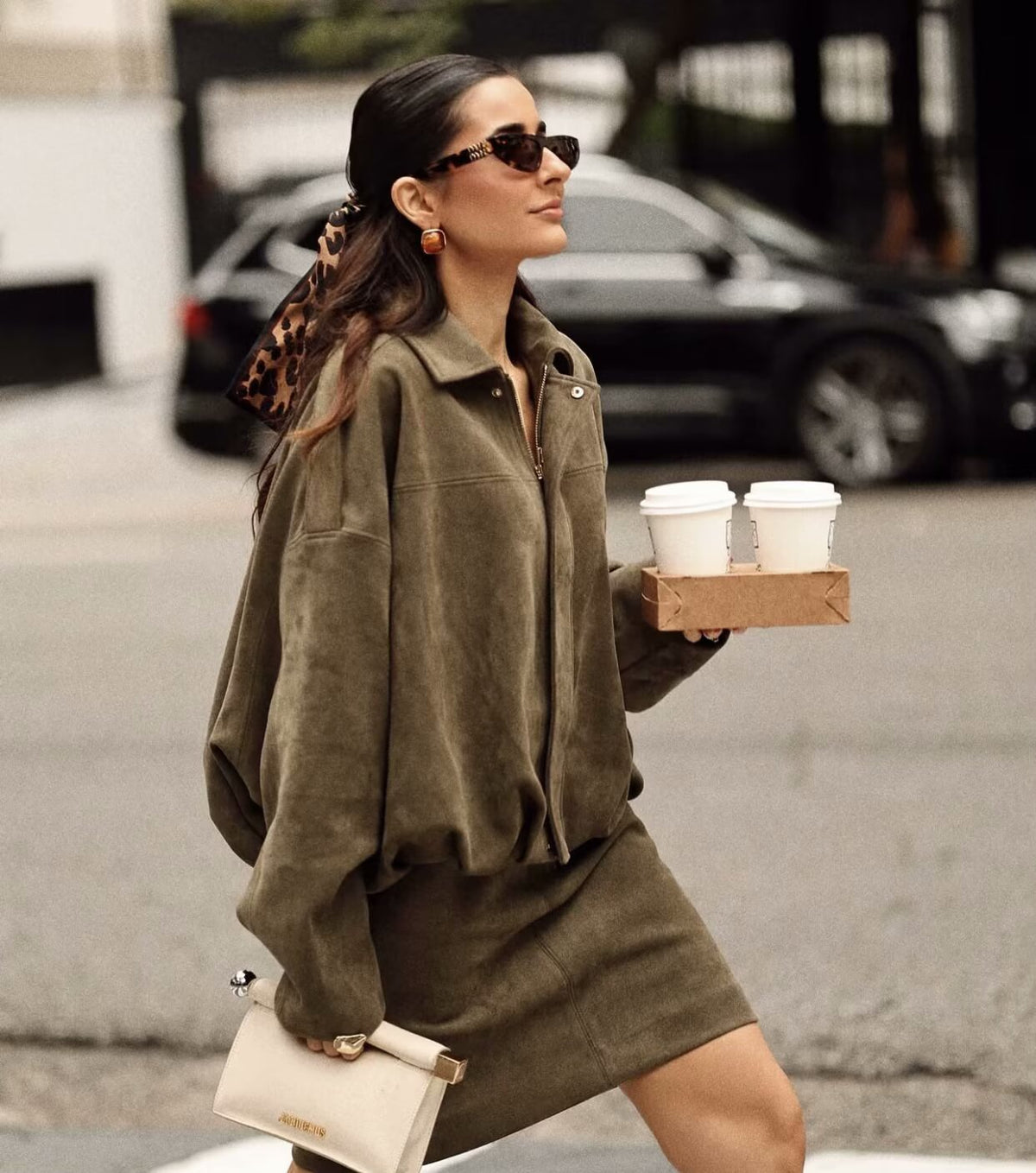 European and American Cross-Border Women's Clothing 2025 Early Spring New Fashion Suede Casual Style Versatile Casual Simple Aviator Jacket