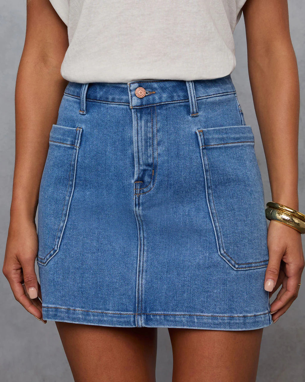Factory Direct Sales Cross-Border Aliexpress Amazon Slim Casual Stretch Washed Denim Skirt for Women in Stock, Slimming Effect