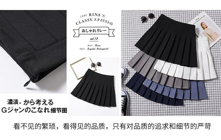 Half-Length Pleated Skirt Spring and Summer 2026 New Style Black Plus Size Autumn and Winter Plaid Korean Style High-Waisted A-Line Short Skirt