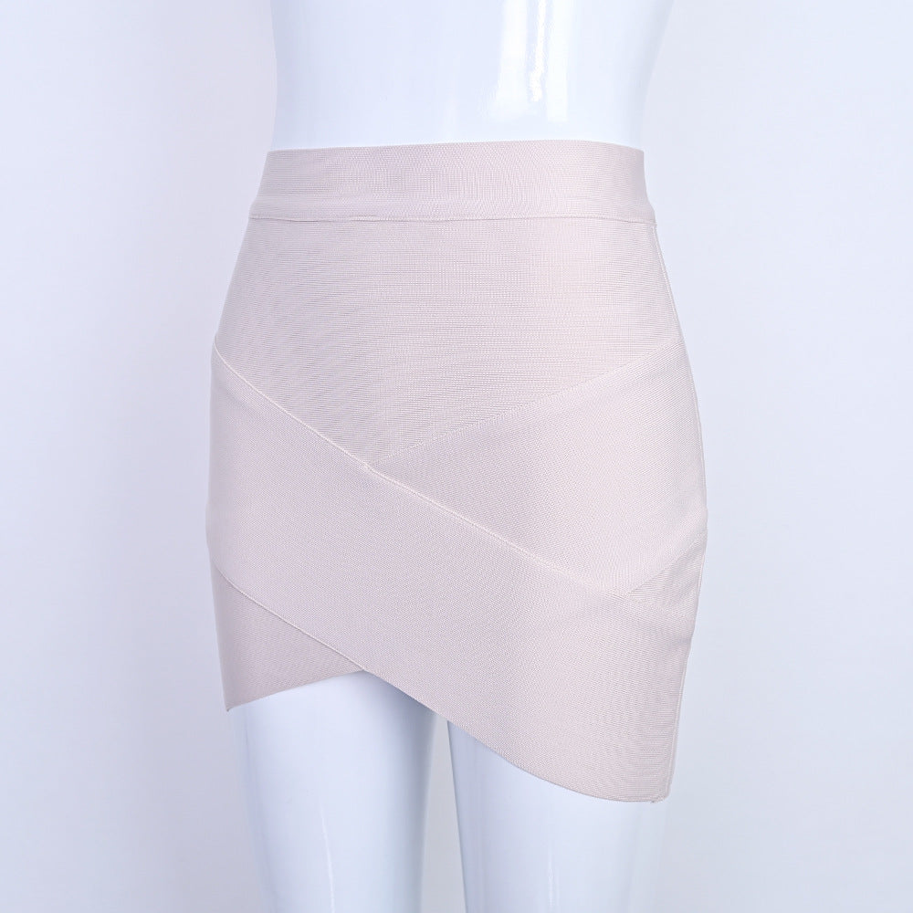 European and American Style Sexy Cross-Over Ultra-Short Skirt, High-Waisted Slit Bandage Bodycon Skirt, Nightclub Mini Skirt, Women's Clothing for Night Clubbing and Parties