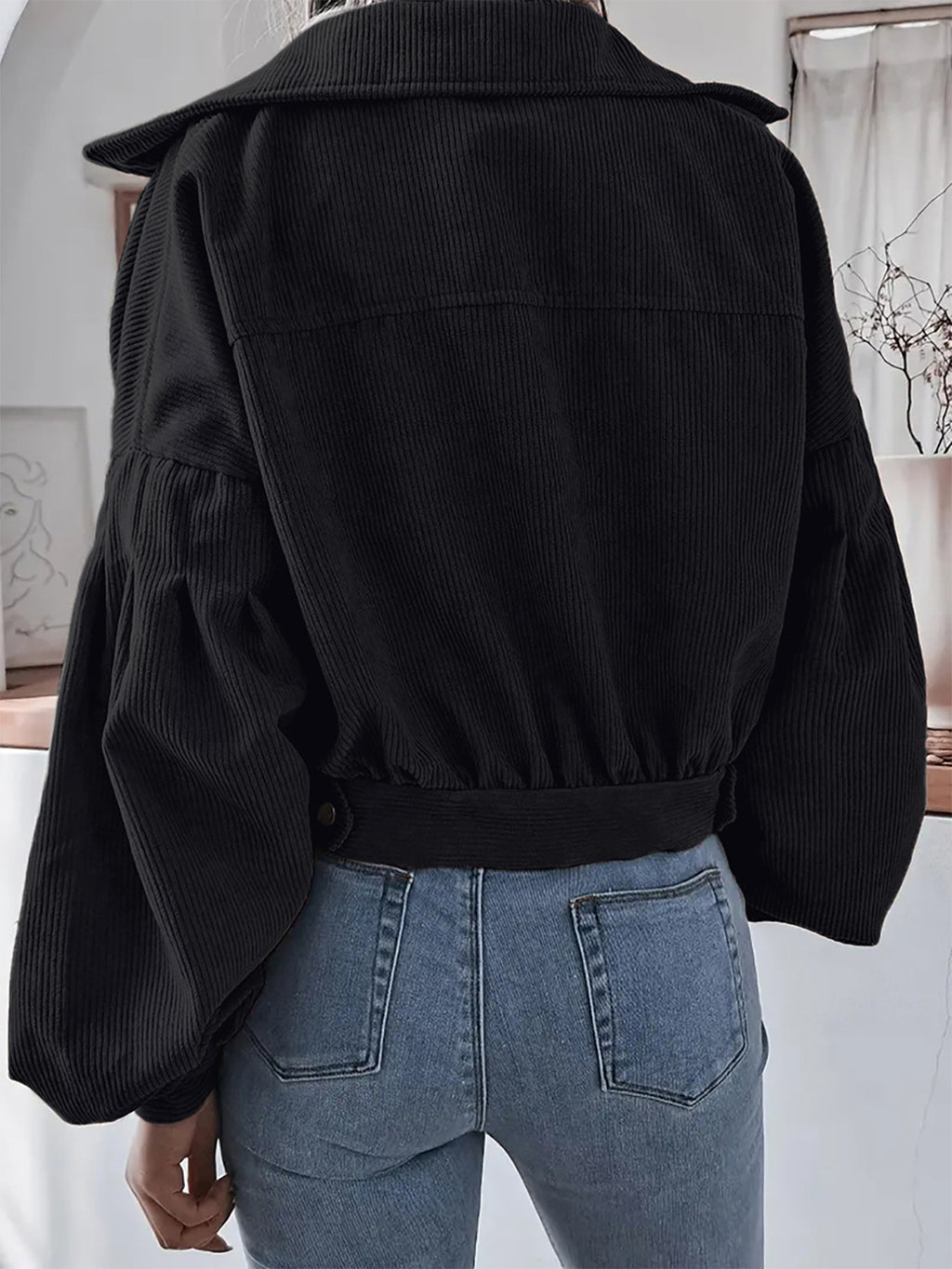 Ins Style Autumn and Winter European and American Lantern Long-Sleeved Corduroy Casual Short Outwear Jacket Amazon Hot Cross-Border Women's Clothing