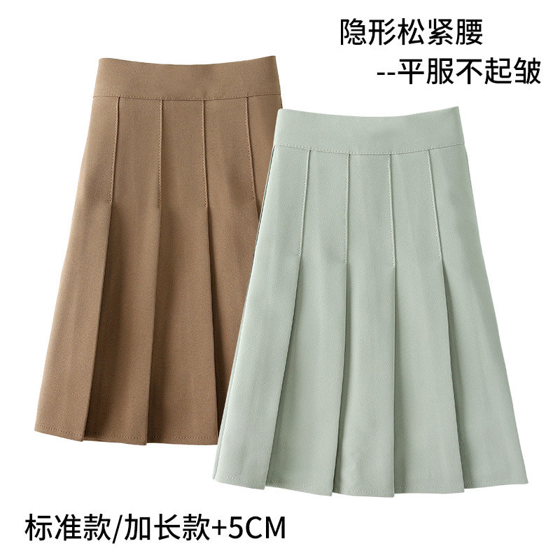 Half-Length Pleated Skirt Spring and Summer 2026 New Style Black Plus Size Autumn and Winter Plaid Korean Style High-Waisted A-Line Short Skirt