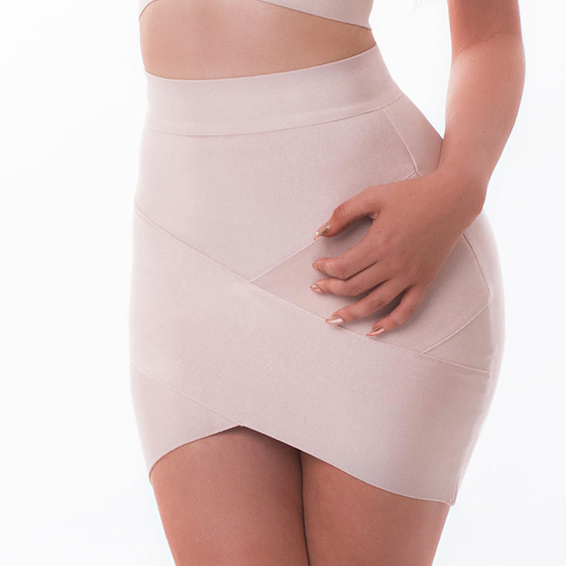 European and American Style Sexy Cross-Over Ultra-Short Skirt, High-Waisted Slit Bandage Bodycon Skirt, Nightclub Mini Skirt, Women's Clothing for Night Clubbing and Parties