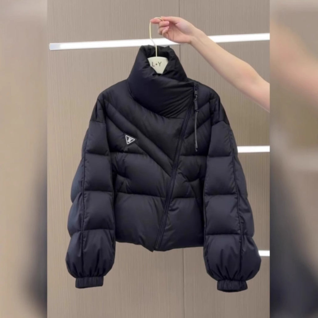 High-End and Stylish Black Cotton Jacket 2026 Spring Festival Fashionable Short Style for Petite People, Warm and Thickened Cotton Coat