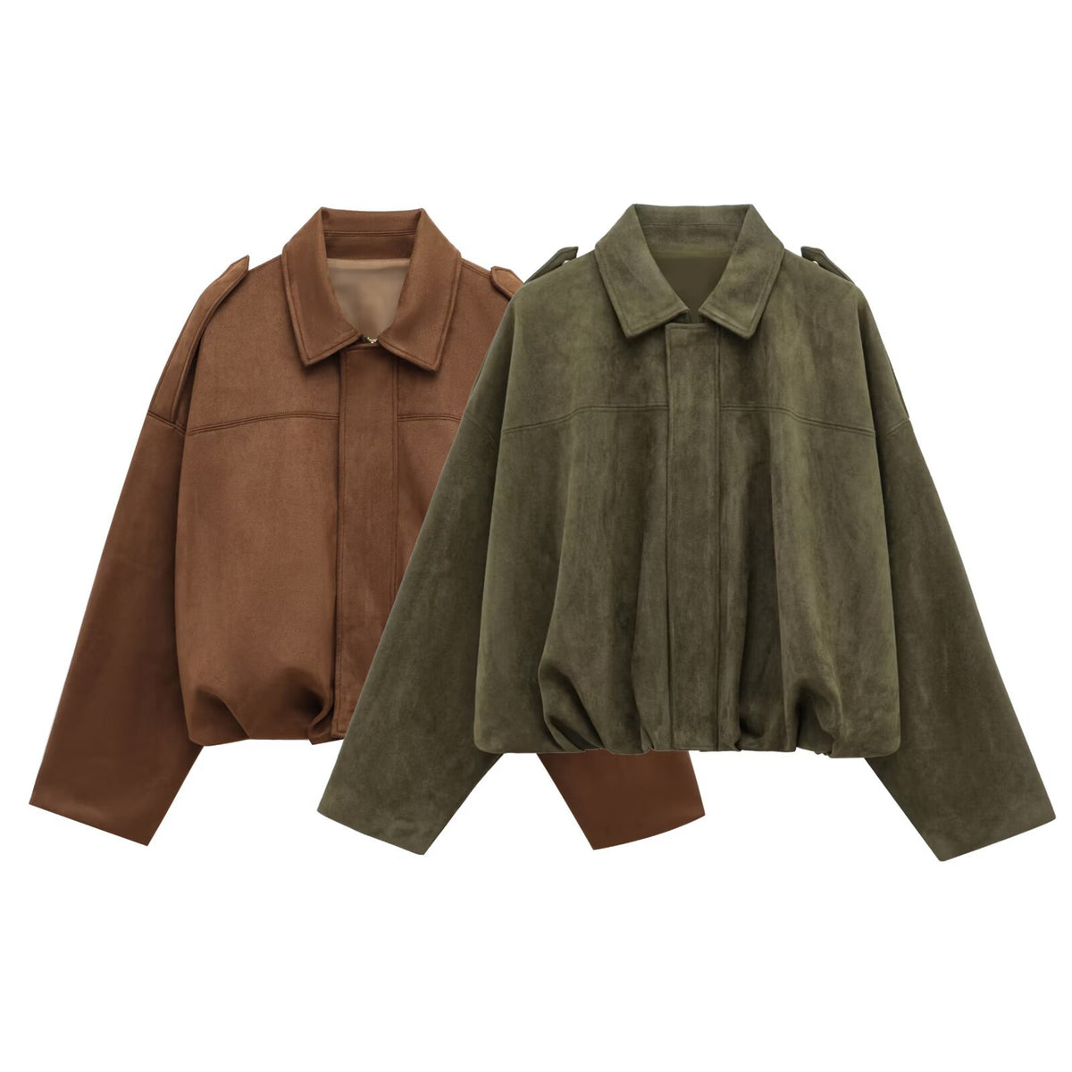 European and American Cross-Border Women's Clothing 2025 Early Spring New Fashion Suede Casual Style Versatile Casual Simple Aviator Jacket