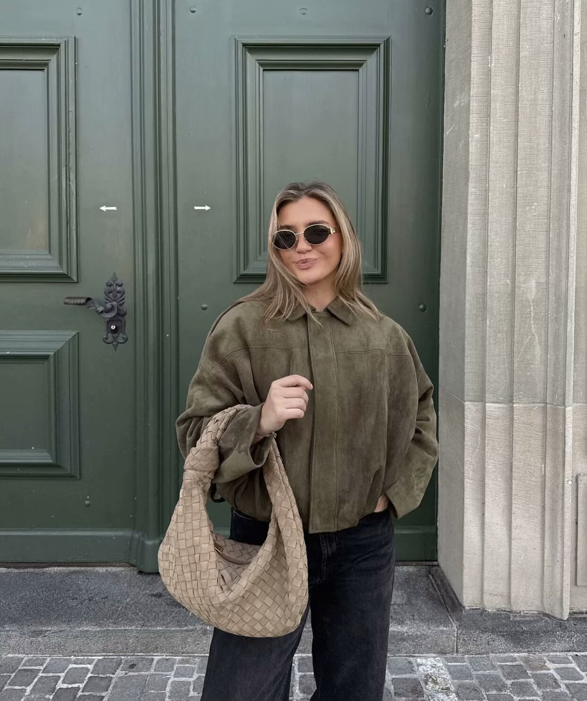 European and American Cross-Border Women's Clothing 2025 Early Spring New Fashion Suede Casual Style Versatile Casual Simple Aviator Jacket