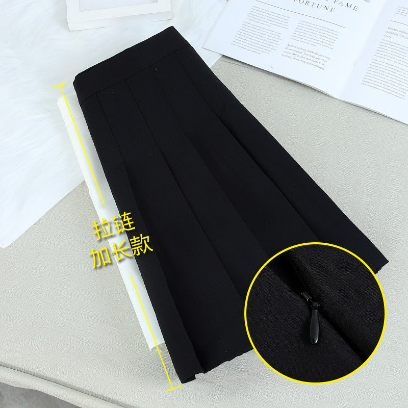 Half-Length Pleated Skirt Spring and Summer 2026 New Style Black Plus Size Autumn and Winter Plaid Korean Style High-Waisted A-Line Short Skirt