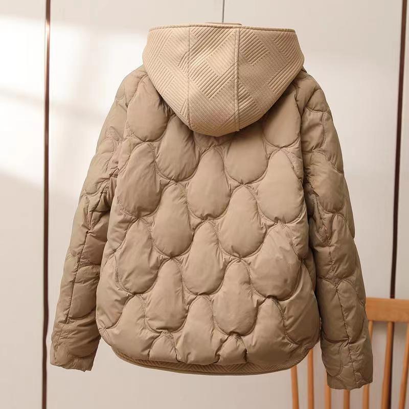 2025 Winter Popular Hooded Cotton Jacket for Women, Short Fake Two-Piece down Cotton Jacket for Women, Loose and Stylish Thickeneded Cotton Jacket Trendy