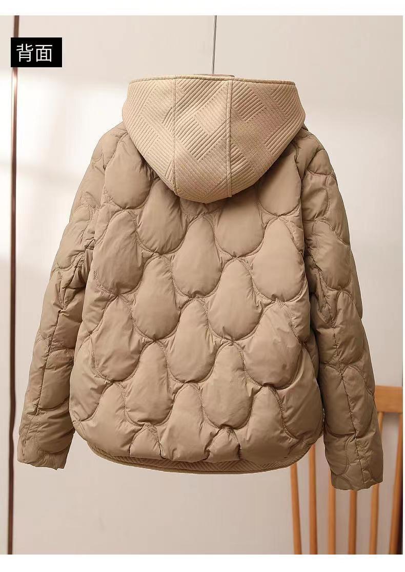 2025 Winter Popular Hooded Cotton Jacket for Women, Short Fake Two-Piece down Cotton Jacket for Women, Loose and Stylish Thickeneded Cotton Jacket Trendy