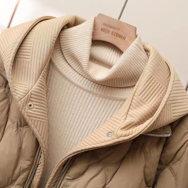 2025 Winter Popular Hooded Cotton Jacket for Women, Short Fake Two-Piece down Cotton Jacket for Women, Loose and Stylish Thickeneded Cotton Jacket Trendy
