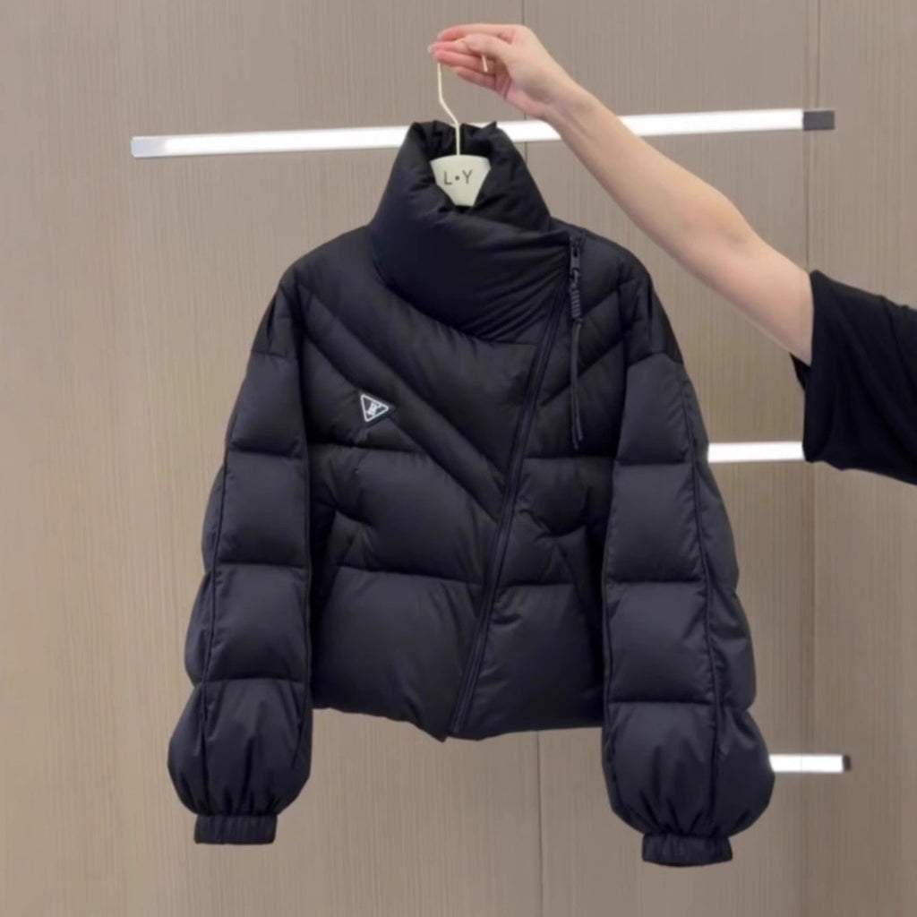 High-End and Stylish Black Cotton Jacket 2026 Spring Festival Fashionable Short Style for Petite People, Warm and Thickened Cotton Coat