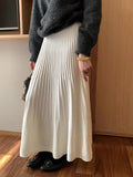 High-Waisted Slimming Knit Umbrella Skirt for Women, 2026 Early Spring New Korean Style Versatile Casual Pleated Woolen Half Skirt Trendy