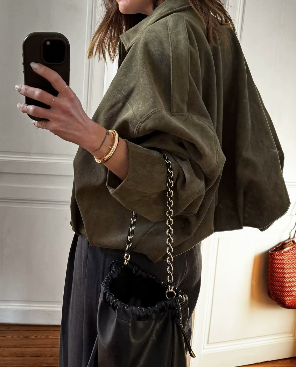 European and American Cross-Border Women's Clothing 2025 Early Spring New Fashion Suede Casual Style Versatile Casual Simple Aviator Jacket