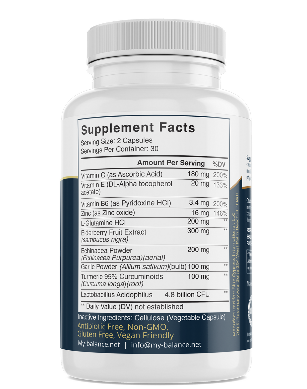 Supplement bottle with label showing 'Supplement Facts' on a white background