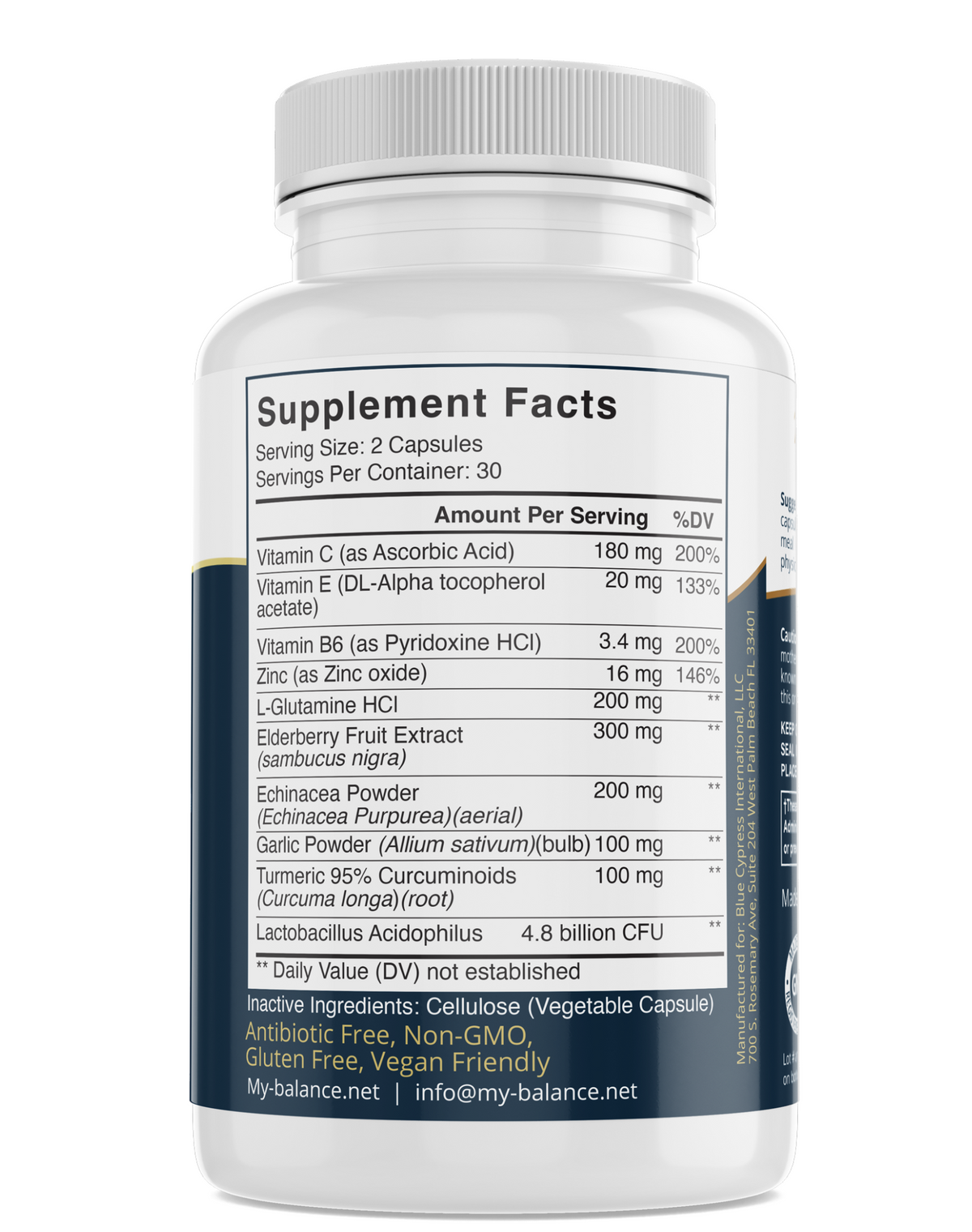 Supplement bottle with label showing 'Supplement Facts' on a white background